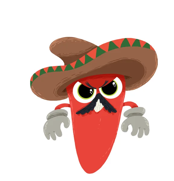 Cartoon Mexicaanse peper — Stockfoto
