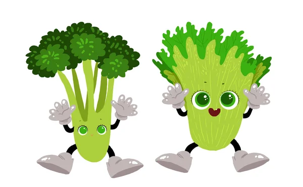 野菜の漫画のキャラクター — ストック写真