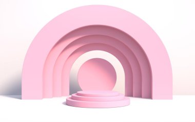 Sanat deco tarzında podyumda ürün tanıtımı için soyut arkaplan