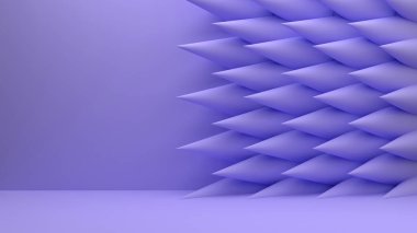 Altın kenarlı üçgen şekillerin soyut arkaplanı, 3d render