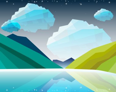 Arka plan gece dağda