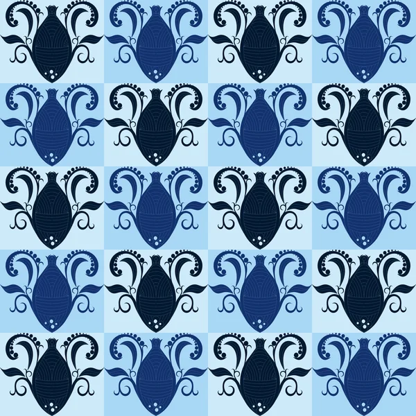 Modèle abstrait ornement bleu — Image vectorielle