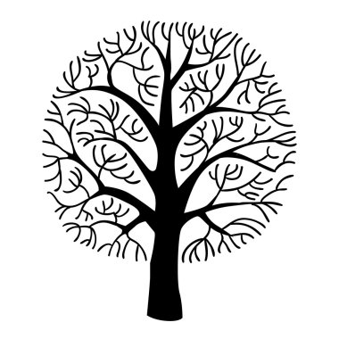 ağaç siluet. vektör çizim