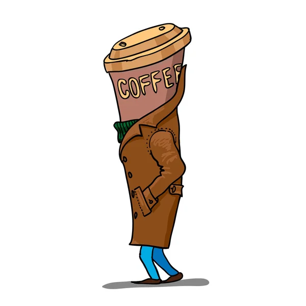 Coffeeman. color Cup of coffee. Vector illustration — Stock Vector