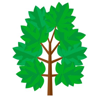 Düz stil ağacında. Vektör çizim