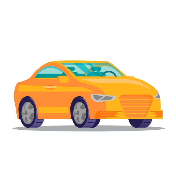 Orange bil i platt stil. Vektor illustration Vektorgrafik