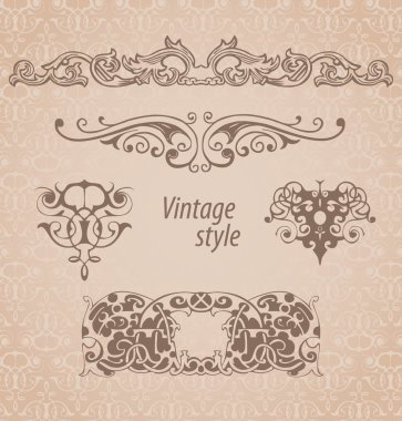 Vintage monogram çerçeveler