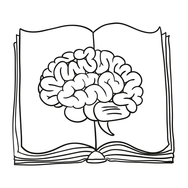 Cervello con libro. illustrazione vettoriale — Vettoriale Stock