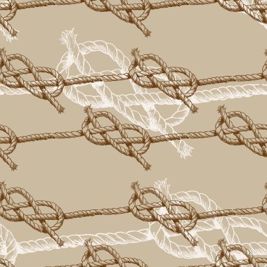 El çizimi knot çekilmiş. Kahverengi desen. Vektör tasarımı