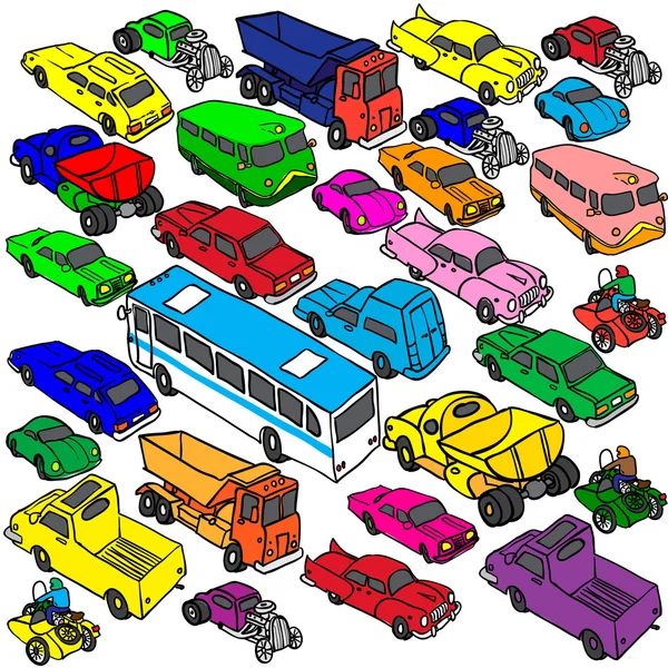 Vektör çeşitli şehir kentsel araçlar kümesi. izole izometrik görünümü