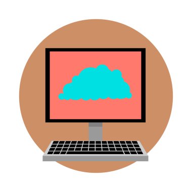 Bulut bilgisayar. Düz tasarım. Vektör