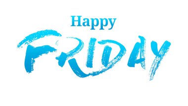 Mavi Yaz Modren Yazı Tipi ile Mutlu Cuma.