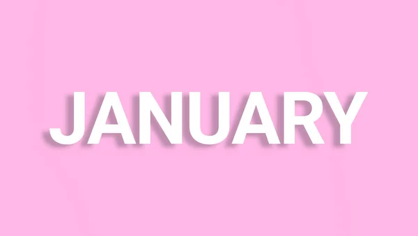 January Text Rendering Rose Pink Wallpaper Cool Watch Wallpaper Month — Stock Photo, Image