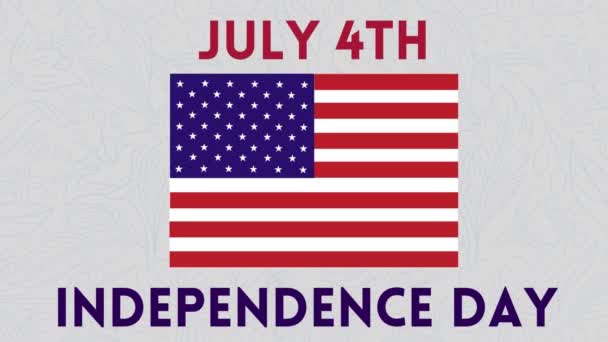 Happy 4Th July Happy Independence Day Juli Belettering Met Flag — Stockvideo