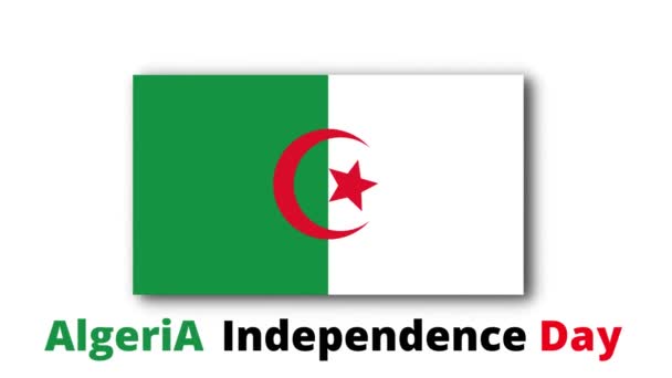 Happy Independence Day Algeria National Flag Special Effects Illustration Represents — Stock Video