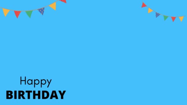 Happy Birthday Colorful Text Animation Blue Background Happy Birthday Video — Stock Video
