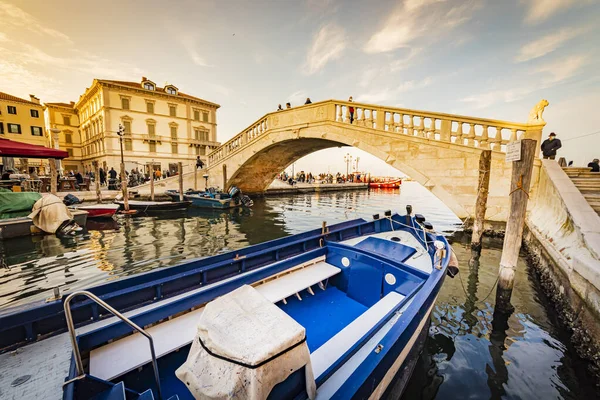 Романтический Городской Пейзаж Гиоджи Недалеко Венеции Каналами Буйдингами Мостами Каналами — стоковое фото