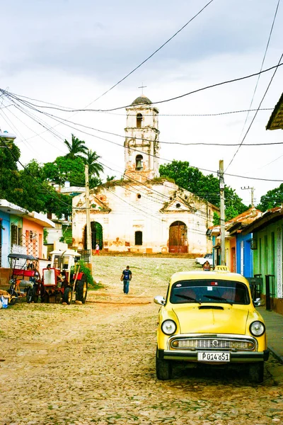 Julio 2019 Trinidad Cuba Antiguo Coche Retro Trinidad Con Edificios — Foto de Stock