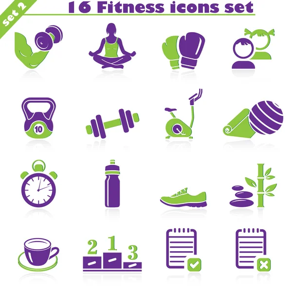 Juego de iconos de fitness (2 ) — Archivo Imágenes Vectoriales