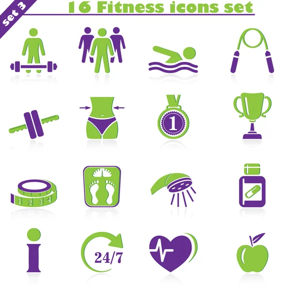 Juego de iconos de fitness (3 ) — Archivo Imágenes Vectoriales