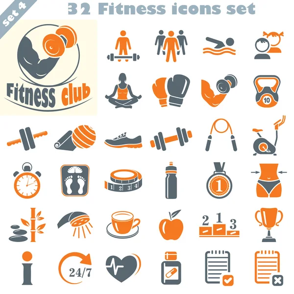 Set icone fitness (4 ) — Vettoriale Stock