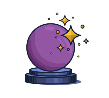 Sihirli top vektörü. Kristal küre tasviri. Beyaz arkaplanda simge