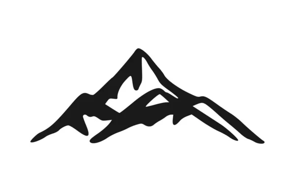 Handritade Berg Isolerade Vektor Illustration Skidanläggningens Logotyp Ritning Camping Element — Stock vektor