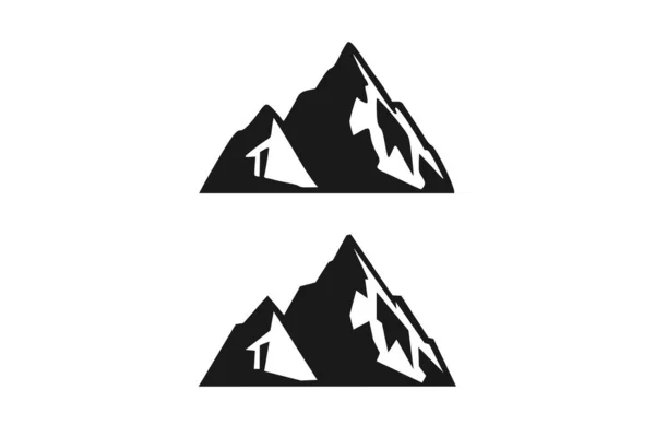 手绘山脉被隔离了矢量图解Ski Resort标志 绘画野营元素冬季景观 — 图库矢量图片