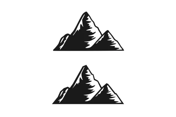 Handgetekende Bergen Geïsoleerd Vector Illustration Skigebied Logo Tekenen Camping Element — Stockvector