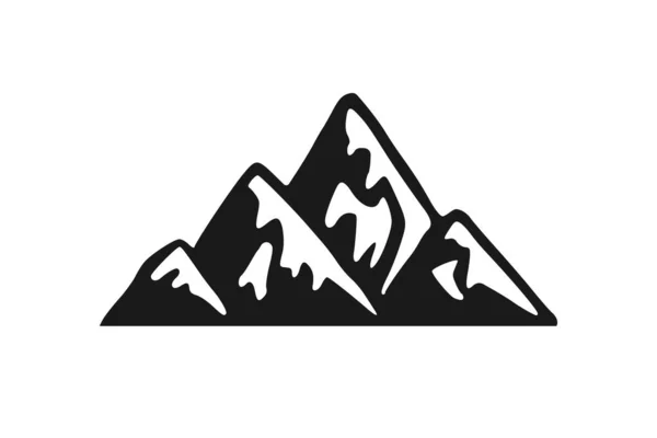 Рука Намальовані Гори Ізольовані Векторна Ілюстрація Логотип Гірськолижного Курорту Малюнок — стоковий вектор