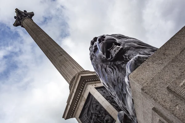 Nelson\'s Column on the Trafalgar Square in London