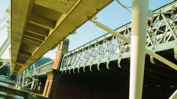 Train Passing by on Golden Jubilee Bridge — Stock Video