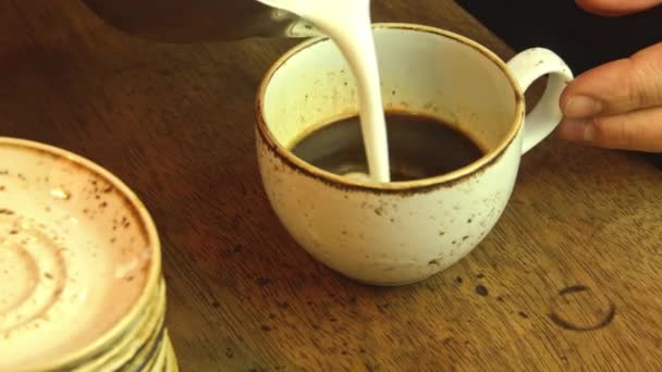Kaffeemaschine und der Barista — Stockvideo