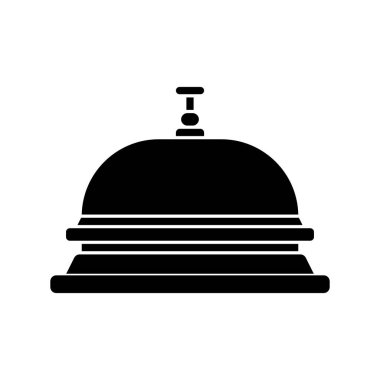 Siyah çan, çevrimiçi kumarhane simgesi veya beyaz arkaplanda mobil oyun logosu, vektör illüstrasyonu.