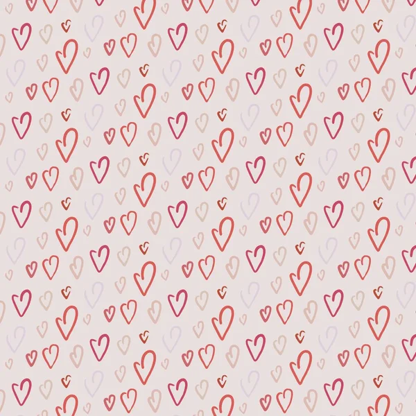 Nahtloses Muster Valentinstag Hintergrund Mit Moderner Kalligraphie Und Herzen Scrapbooking — Stockvektor