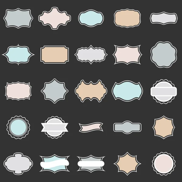 Set Labels Tags Design Elements Ready Made Frames Vector Illustration — ストックベクタ