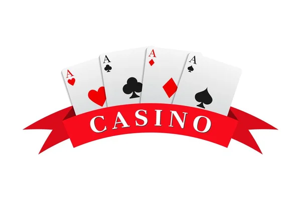 Cinta Roja Con Inscripción Del Casino Combinada Con Una Combinación — Archivo Imágenes Vectoriales