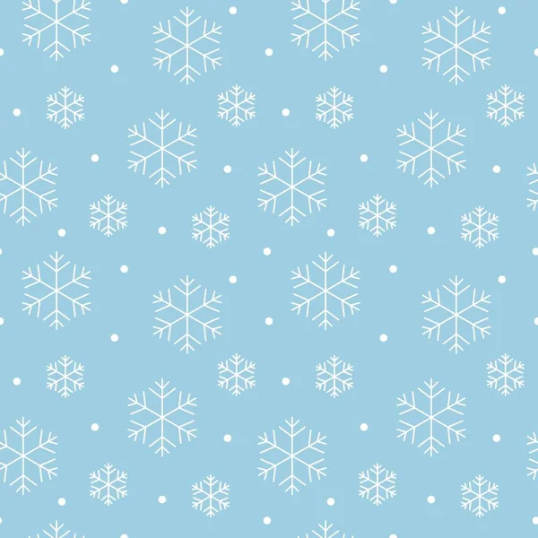 Λευκές Κρυστάλλινες Νιφάδες Χιονιού Μπλε Φόντο Απρόσκοπτο Μοτίβο Για Υφασμάτινο — Διανυσματικό Αρχείο