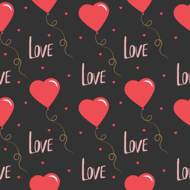 Sevgililer Günü 'nün kusursuz bir örneği. Kalp şeklinde balonlar. Vektör illüstrasyonu.