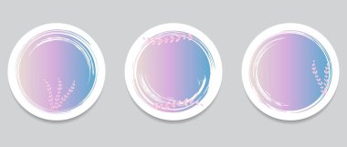 Beyaz arka planda dalları olan bir daire şeklinde fırça darbeleri. Pankart, kartpostal, kapak, broşür ve logo için tasarım şablonu, sosyal ağ. Vektör illüstrasyonu.