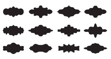 Klasik etiketler ve etiketler seti. Tasarım elementleri için şablon, hazır çerçeveler. Vektör illüstrasyonu.