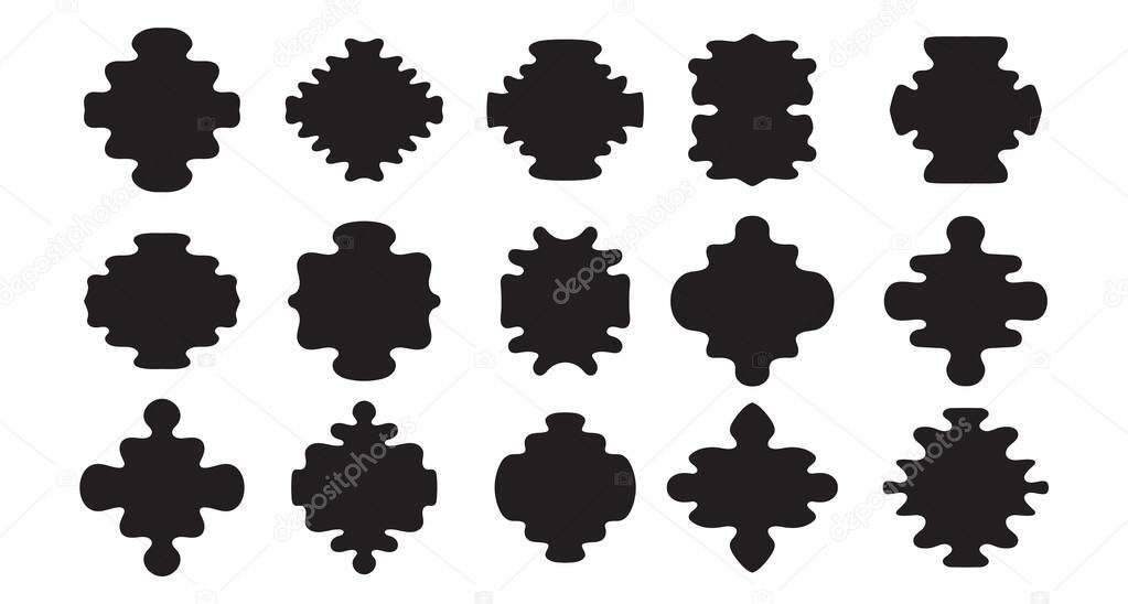 Set of labels and tags. Template for design elements, ready-made frames. Vector illustration in dark color isolated on white background.