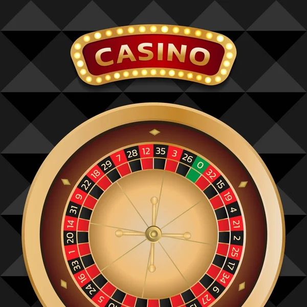 Casino Banner Met Moderne Roulette Wiel Kan Gebruikt Worden Als — Stockvector