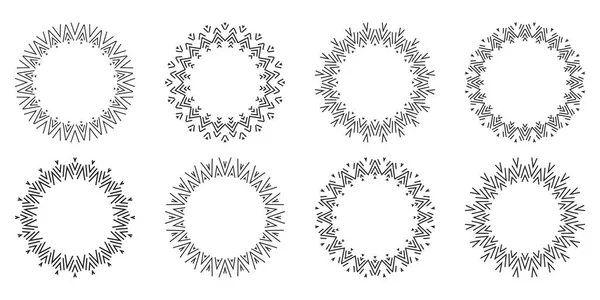 Insamling Runda Dekorativa Gränsramar Vintagemallar Element För Bröllop Semester Och — Stock vektor