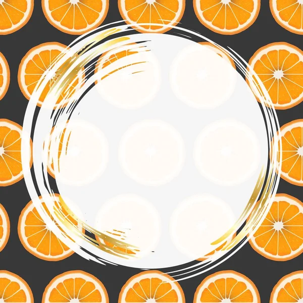 Modèle Pour Créer Design Cadre Bannière Publicité Tranches Orange Sur — Image vectorielle