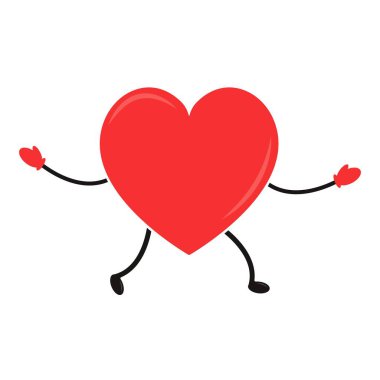 Duygusal Miktar ve Zeka. Karikatür tarzında kalp. Vektör illüstrasyonu.