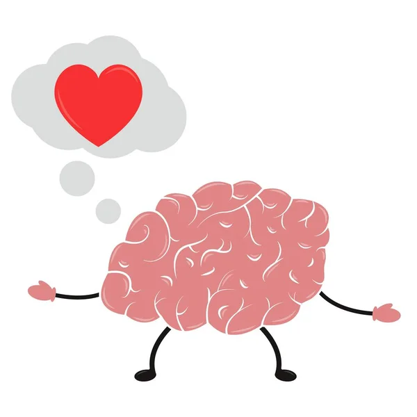 Cociente Emocional Inteligencia Cerebro Estilo Dibujos Animados Conflicto Entre Emociones — Vector de stock