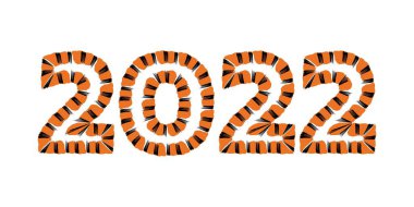 Mutlu yıllar 2022 güzel kartpostal. Tasarım şablonu, afiş, poster. Vektör illüstrasyonu.