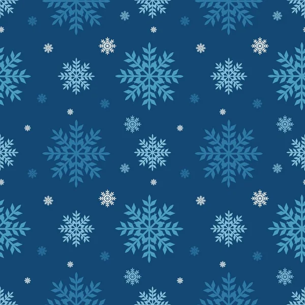 Zökkenőmentes Minta Gyönyörű Újév Karácsonyi Hópelyhek Tervezés Textil Vektoros Illusztráció — Stock Vector