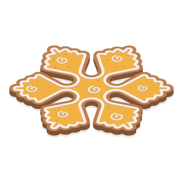 Christmas Gingerbread Snowflakes Yellow Glaze Design Greeting Cards Flyers Vector — Stock Vector